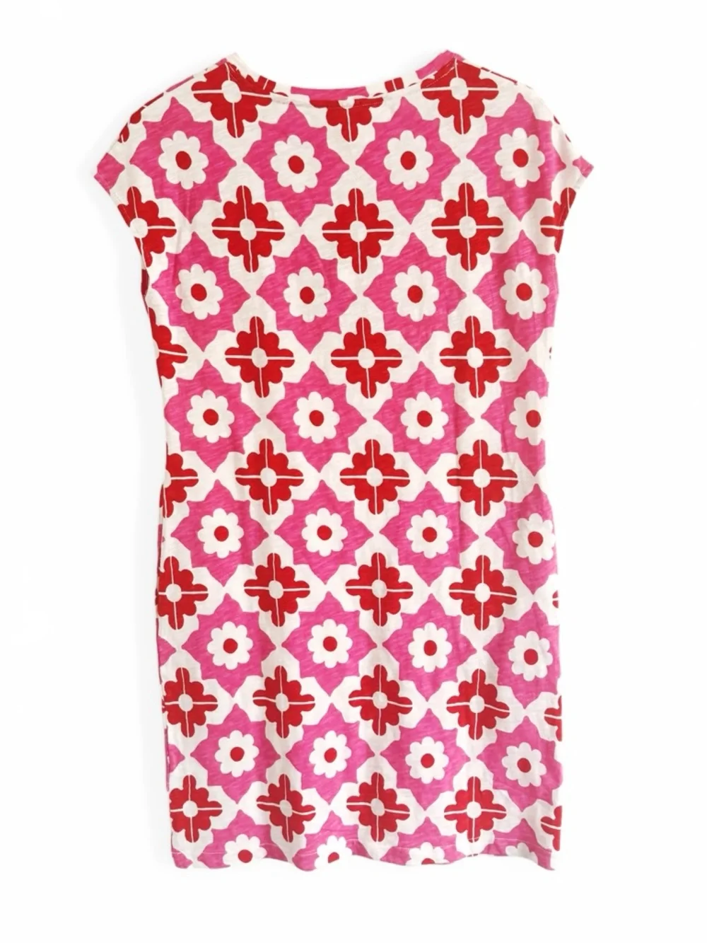 NWT BODEN RED PINK FLORAL LEAH PULLOVER COMFY JERSEY T-SHIRT DRESS US SZ 2 2R - Picture 5 of 7